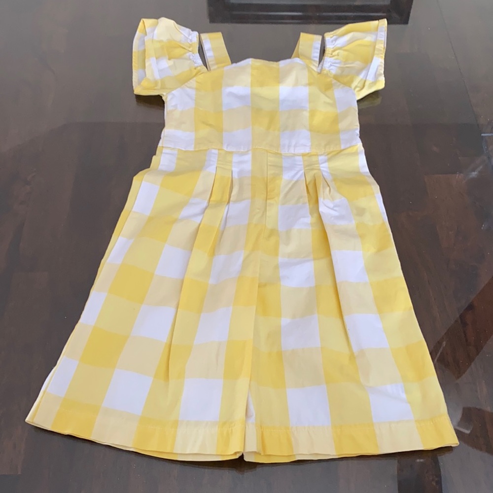 Janie and Jack Yellow and White Capri Jumpsuit